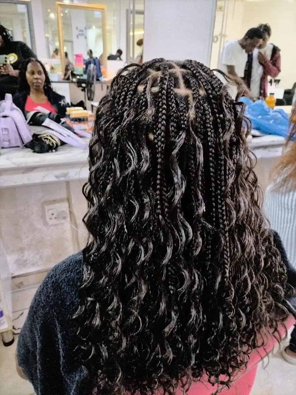 Boho braids in the studio